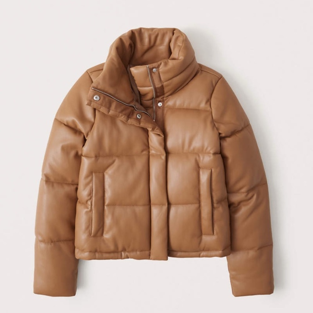 Abercrombie Vegan Leather Puffer Jacket